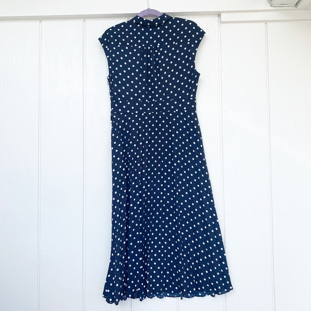 J. Crew Navy Polka Dot Midi Dress - Picture 3 of 7